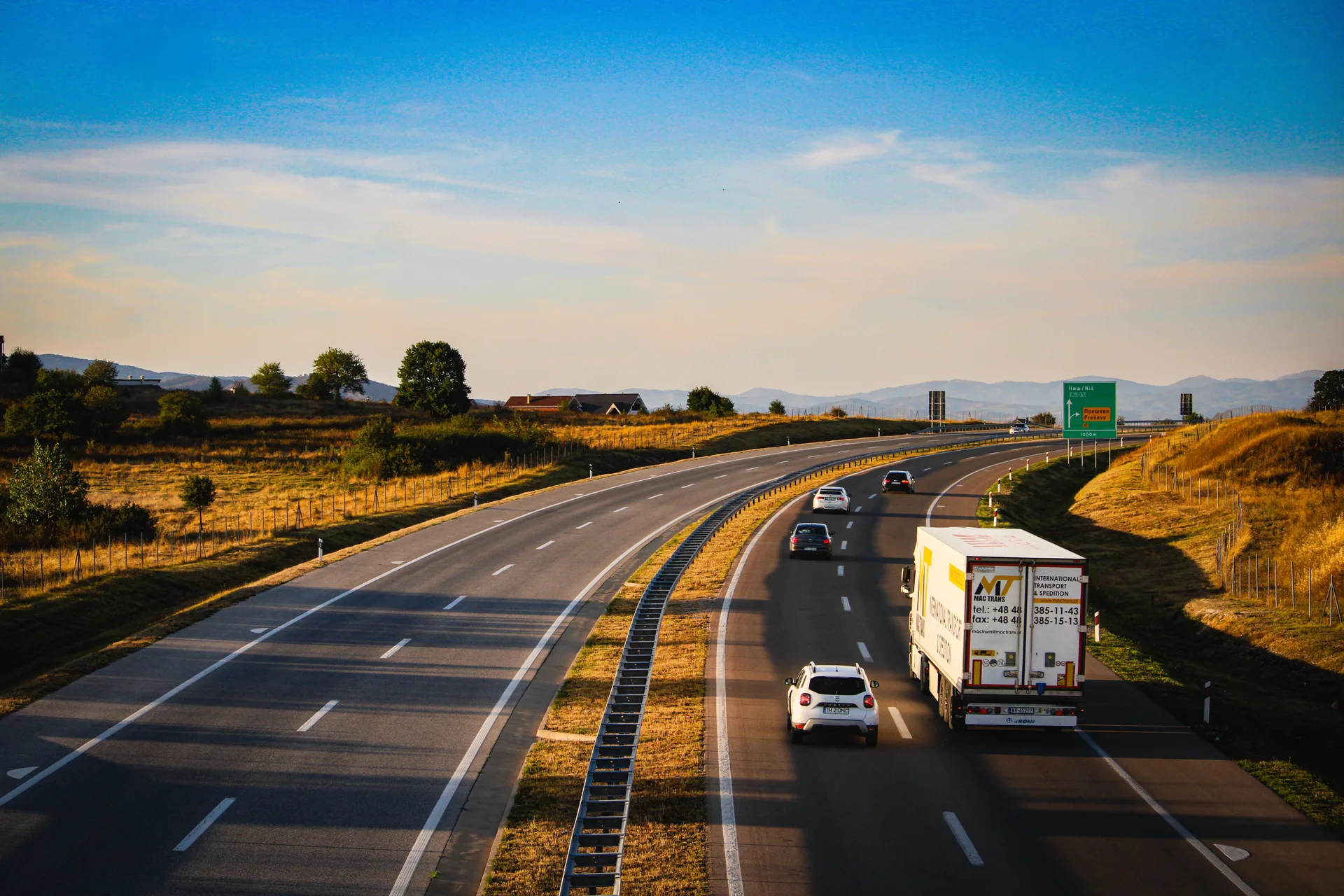 Trucks on highway